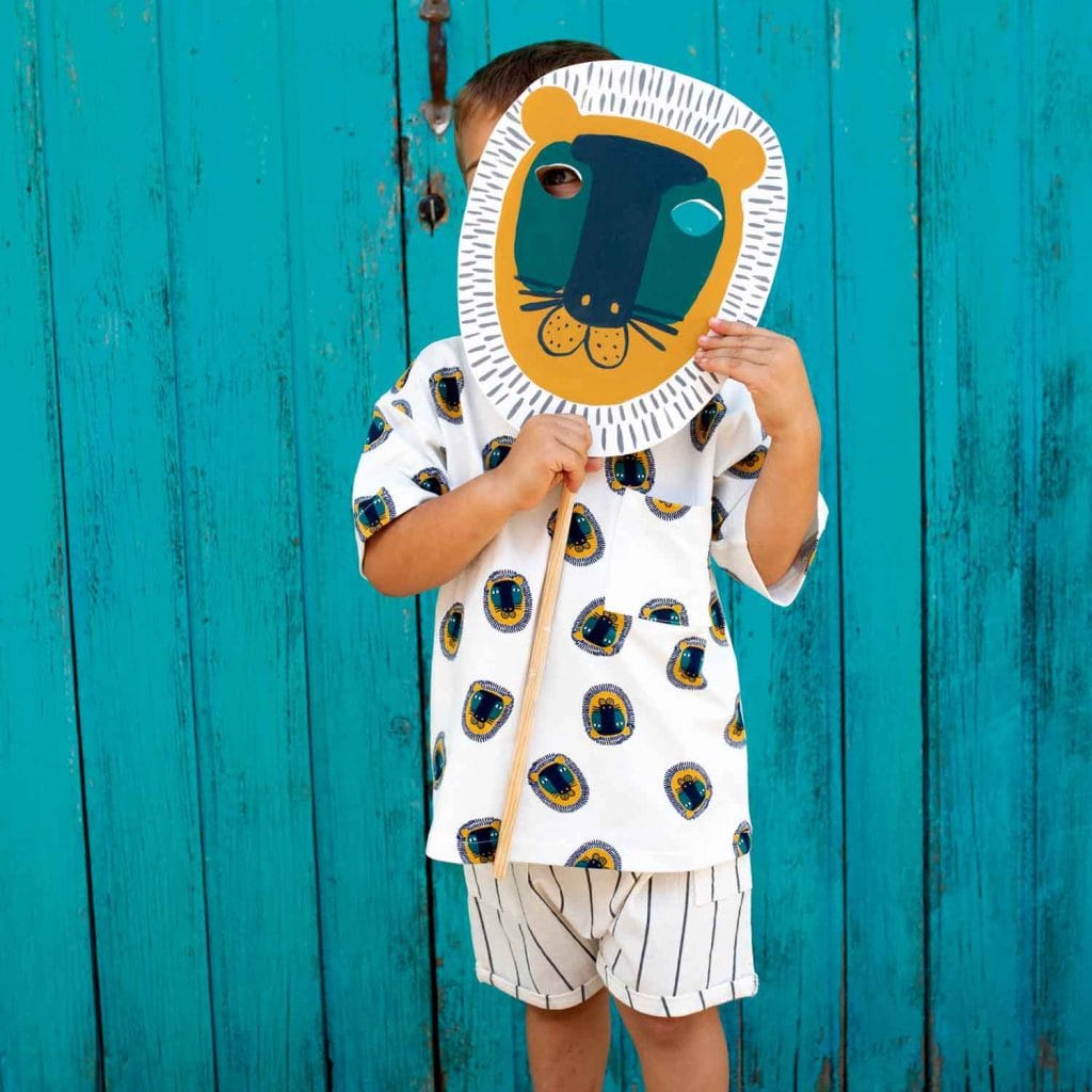 jersey de coton imprimé lion tissus Katia