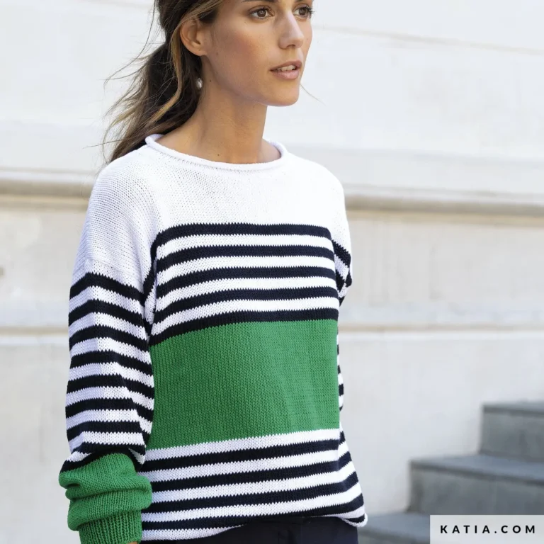 patron tricot femme pull marin katia fabrics
