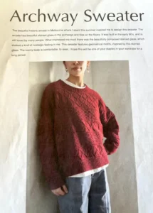 Pull femme Archway Sweater tricoté top down avec motif géométrique ajouré et coupe oversize à épaule tombante