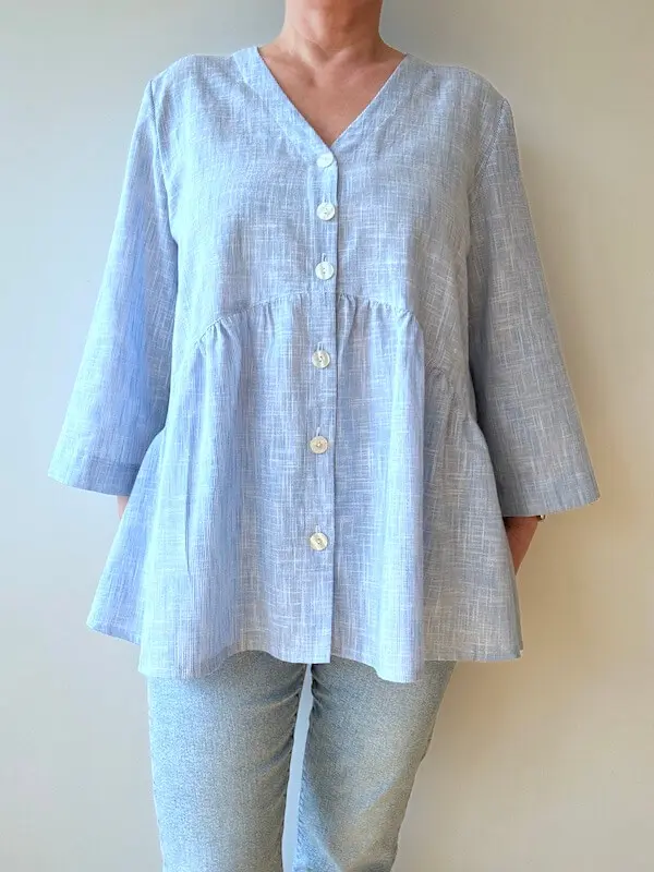 Tunique Jules Style Arc portée cousue en coton léger à rayures