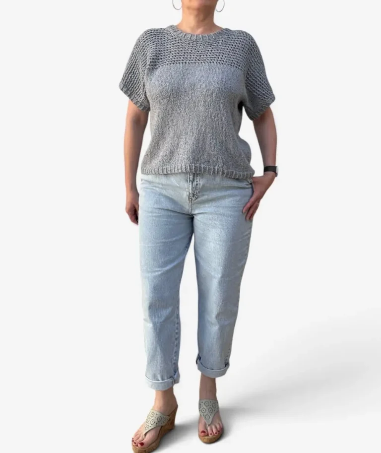 Pull Caia Lang Yarns – look complet avec jean et mules
